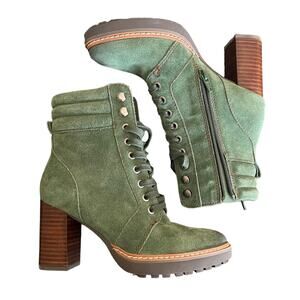 Naturalizer Callie Lace Up Boots Spruce Green Size 5 NWOT